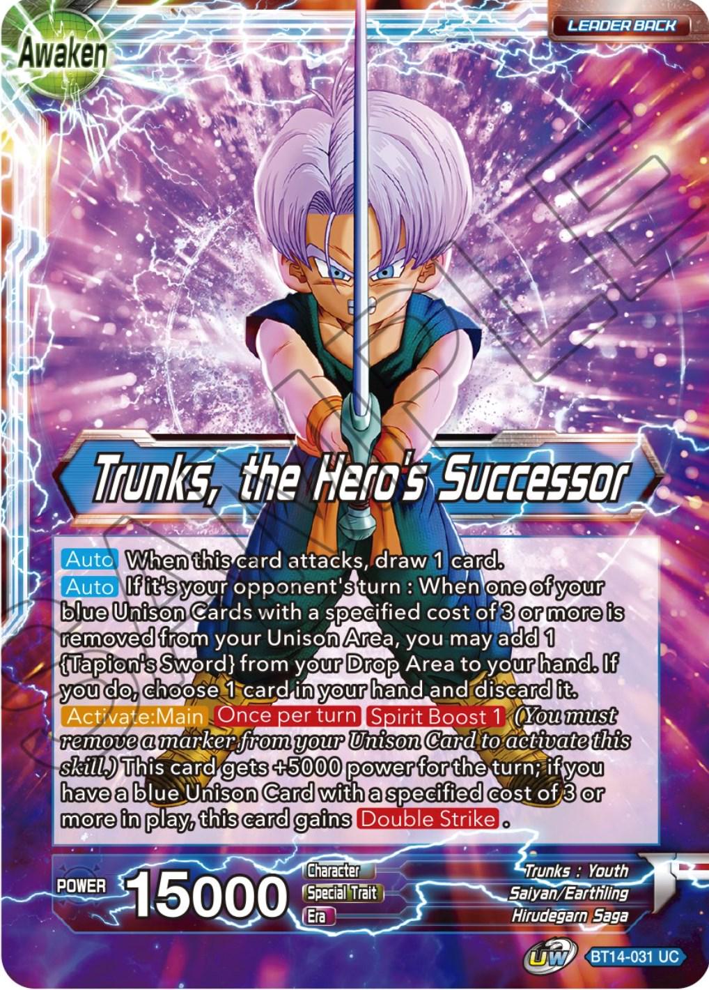 Trunks // Trunks, the Hero's Successor [Foil] BT14-031 Dragon Ball Super Cross Spirits