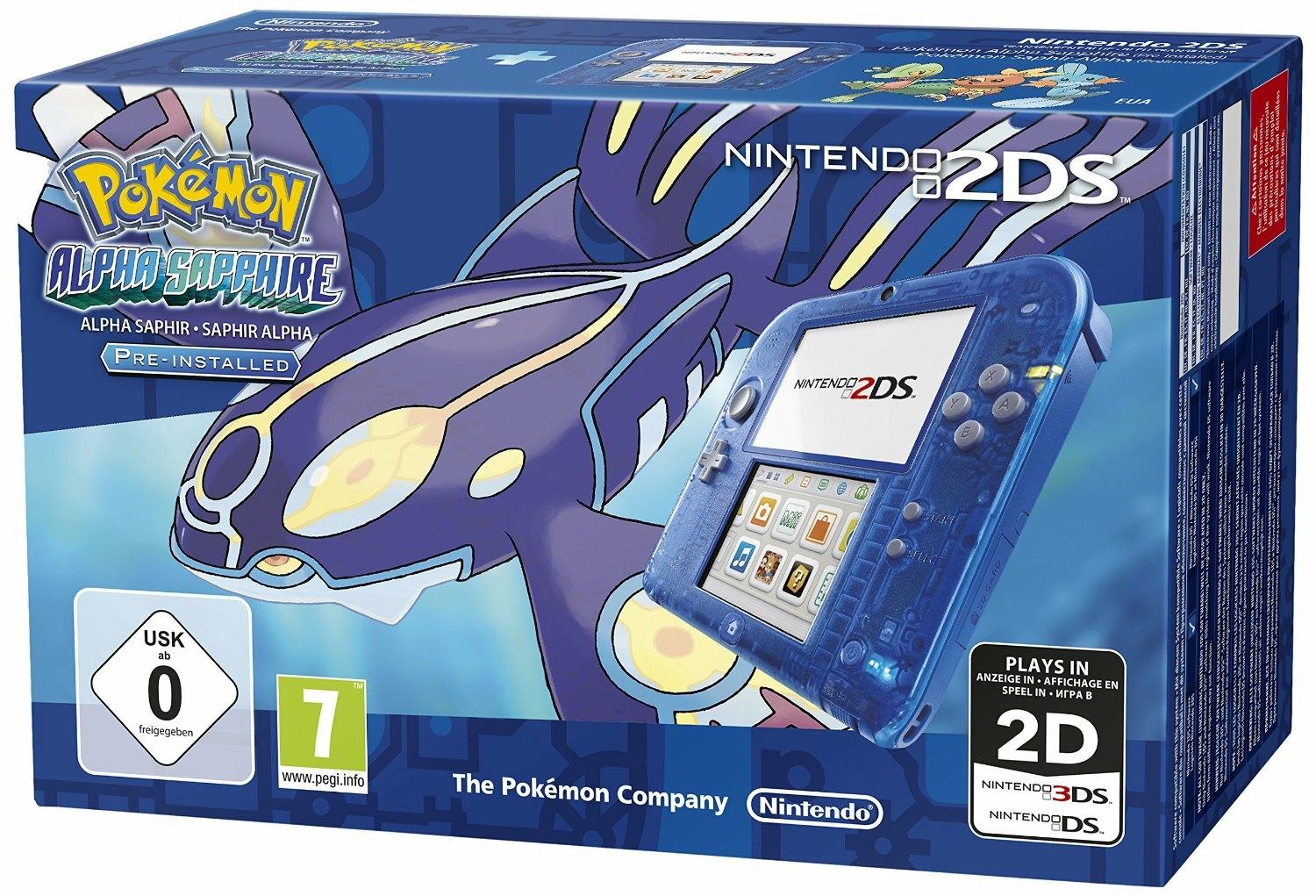 Nintendo 2DS Transparent Blue [Pokemon Alpha Sapphire Pre-installed] PAL Nintendo 3DS