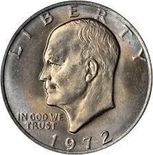 1972 [TYPE 3] Coins Eisenhower Dollar