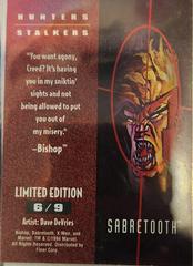 Back | Sabretooth [Gold] Marvel 1995 Ultra X-Men Hunters Stalkers