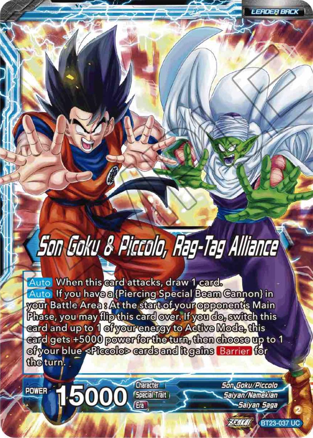 Son Goku // Son Goku & Piccolo, Rag-Tag Alliance [Foil] BT23-037 Dragon Ball Super Perfect Combination