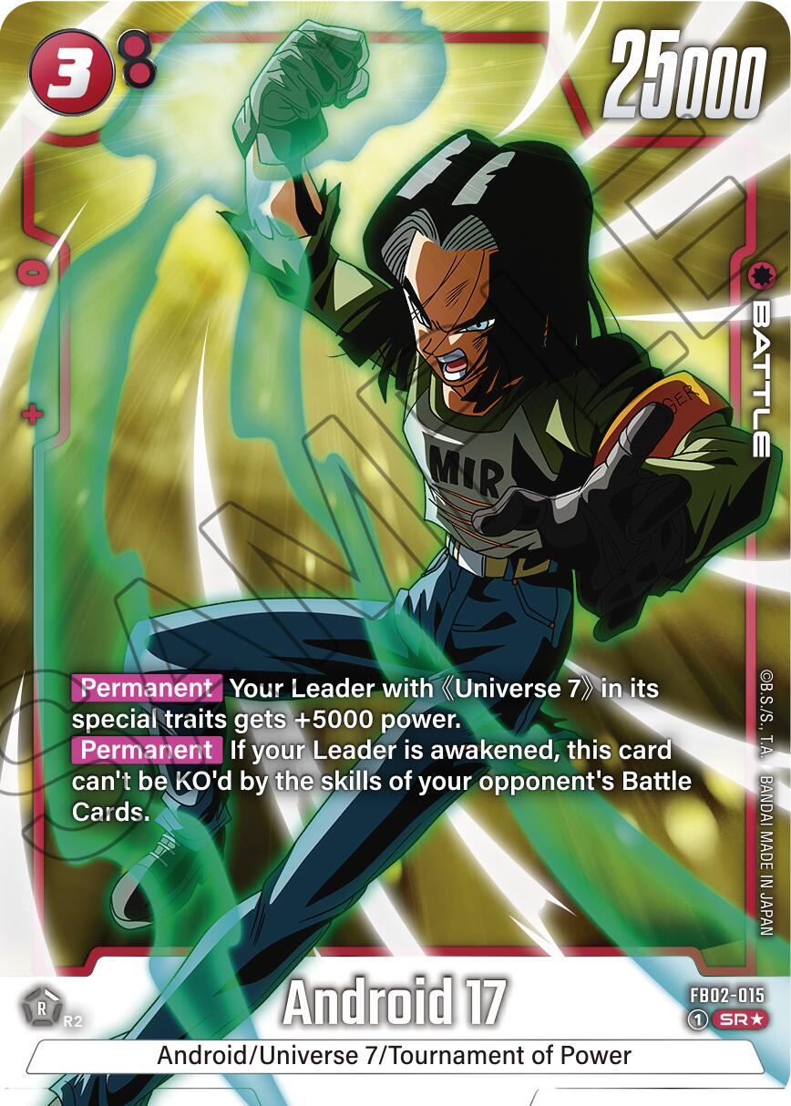 Android 17 [Alternate Art Holo] FB02-015 Dragon Ball Fusion World Blazing Aura