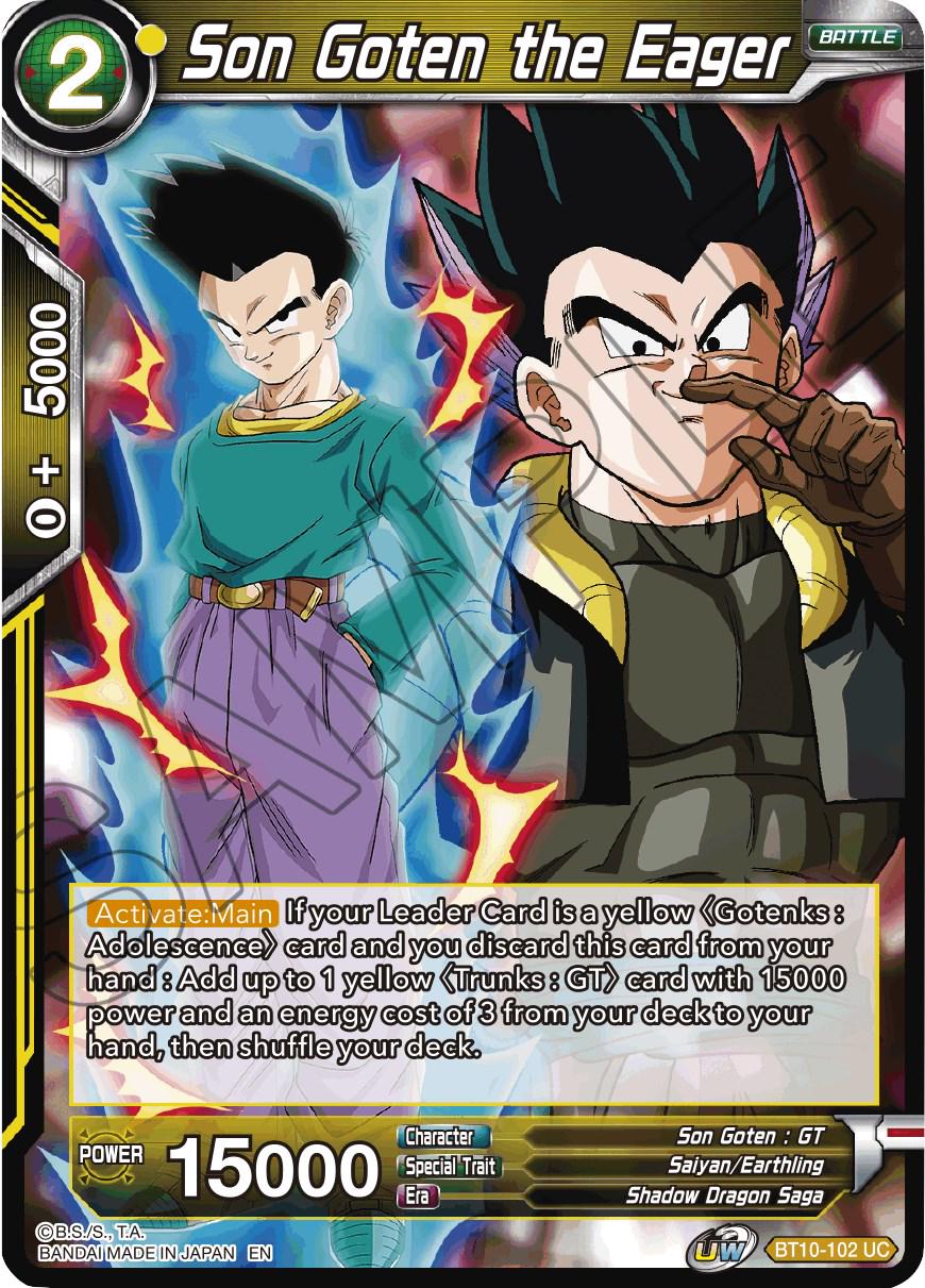 Son Goten the Eager BT10-102 Dragon Ball Super Rise of the Unison Warrior