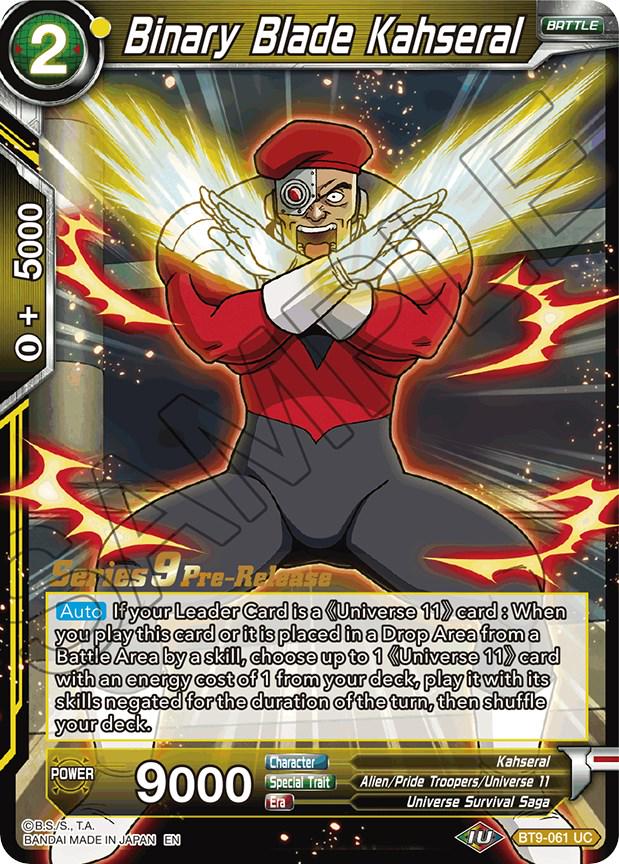 Binary Blade Kahseral BT9-061 Dragon Ball Super Universal Onslaught: Pre-Release Promos