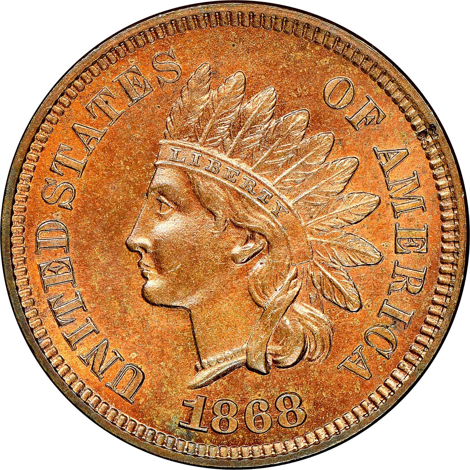 1868 [DOUBLE DIE FS-101] Coins Indian Head Penny