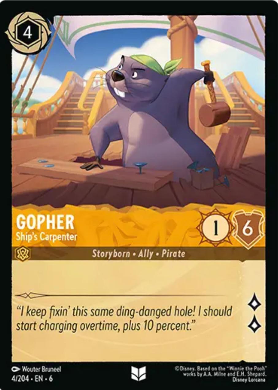 Gopher - Ship's Carpenter #4 Lorcana Azurite Sea