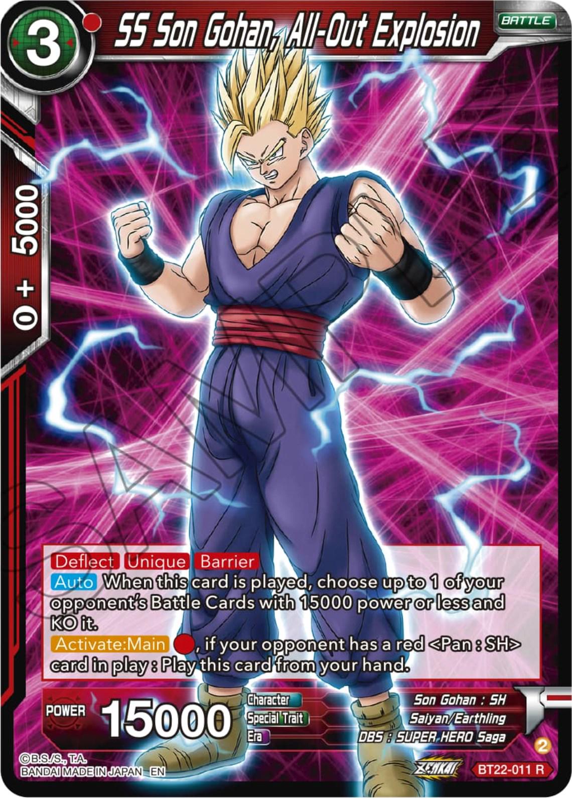 SS Son Gohan, All-Out Explosion [Foil] BT22-011 Dragon Ball Super Critical Blow