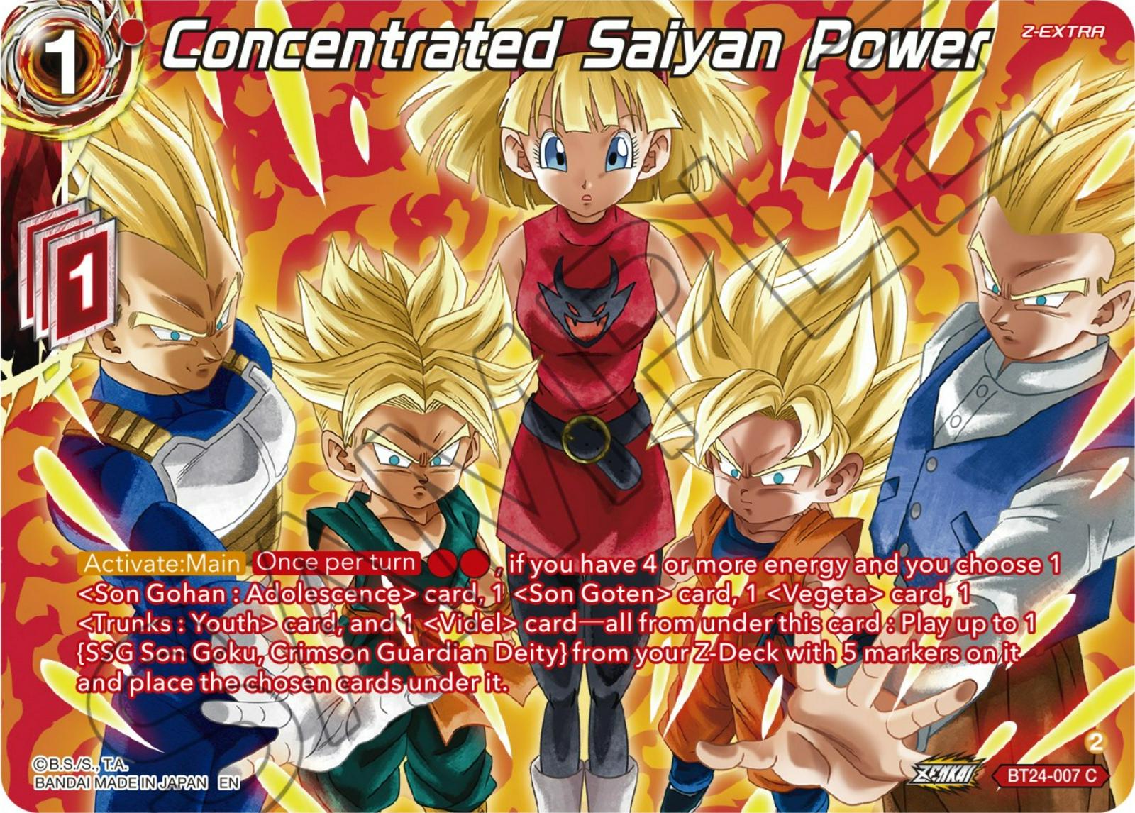 Concentrated Saiyan Power [Collector Booster Silver Foil] BT24-007 Dragon Ball Super Beyond Generations