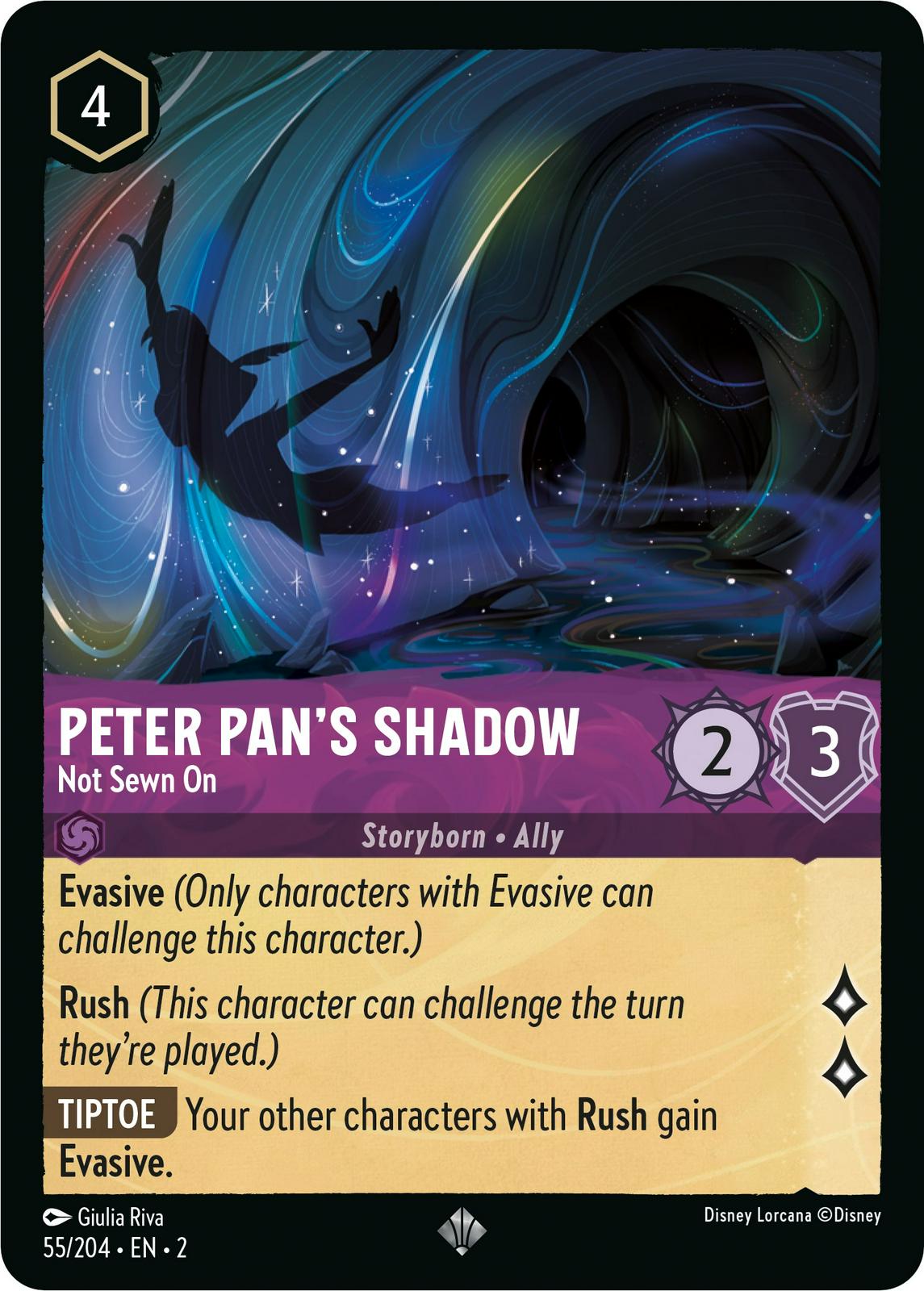 Peter Pan's Shadow - Not Sewn On #55 Lorcana Rise of the Floodborn