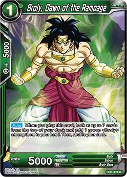 Broly, Dawn of the Rampage BT1-076 Dragon Ball Super Galactic Battle