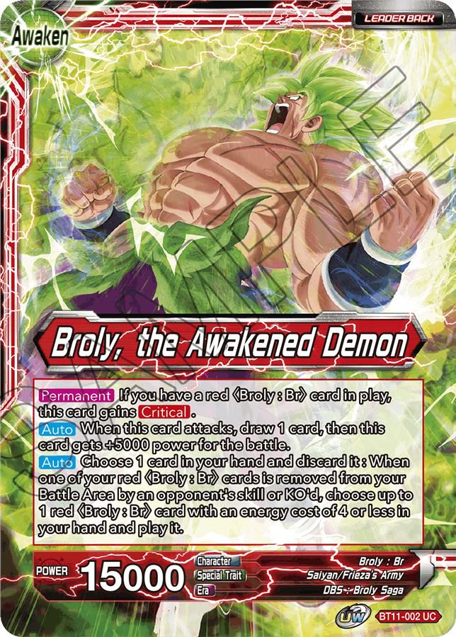 Broly // Broly, the Awakened Demon [Foil] BT11-002 Dragon Ball Super Vermilion Bloodline