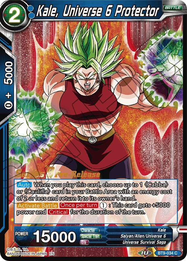 Kale, Universe 6 Protector BT9-034 Dragon Ball Super Universal Onslaught: Pre-Release Promos