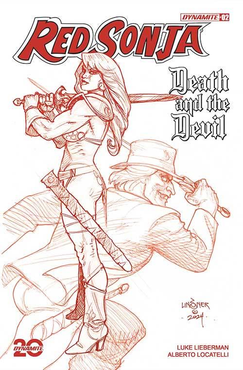 Red Sonja: Death and the Devil [Linsner Red Line Art] #2 (2024) Comic Books Red Sonja: Death and the Devil