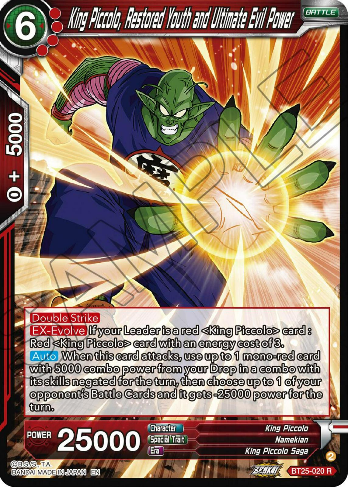 King Piccolo, Restored Youth and Ultimate Evil Power [Foil] BT25-020 Dragon Ball Super Legend of the Dragon Balls