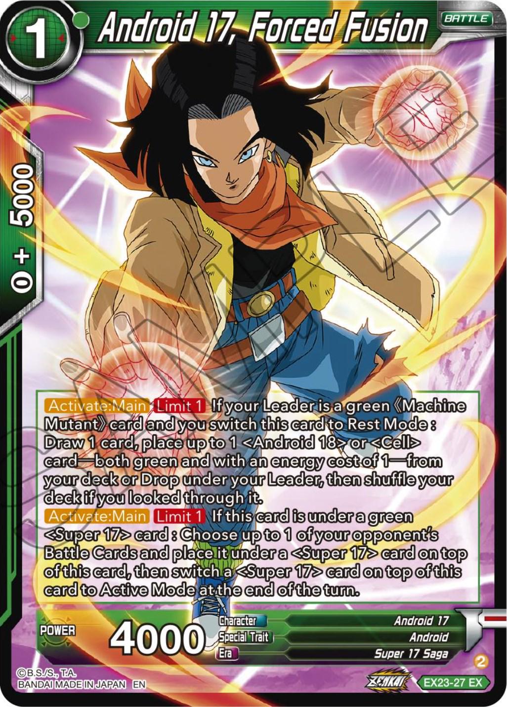 Android 17, Forced Fusion [Foil] EX23-27 Dragon Ball Super Premium Anniversary Box 2023