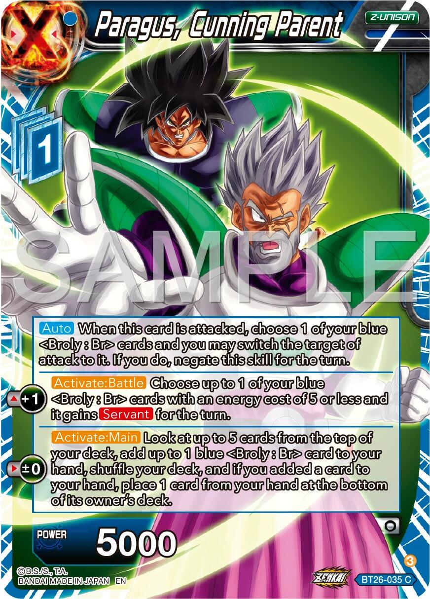 Paragus, Cunning Parent BT26-035 Dragon Ball Super Ultimate Advent