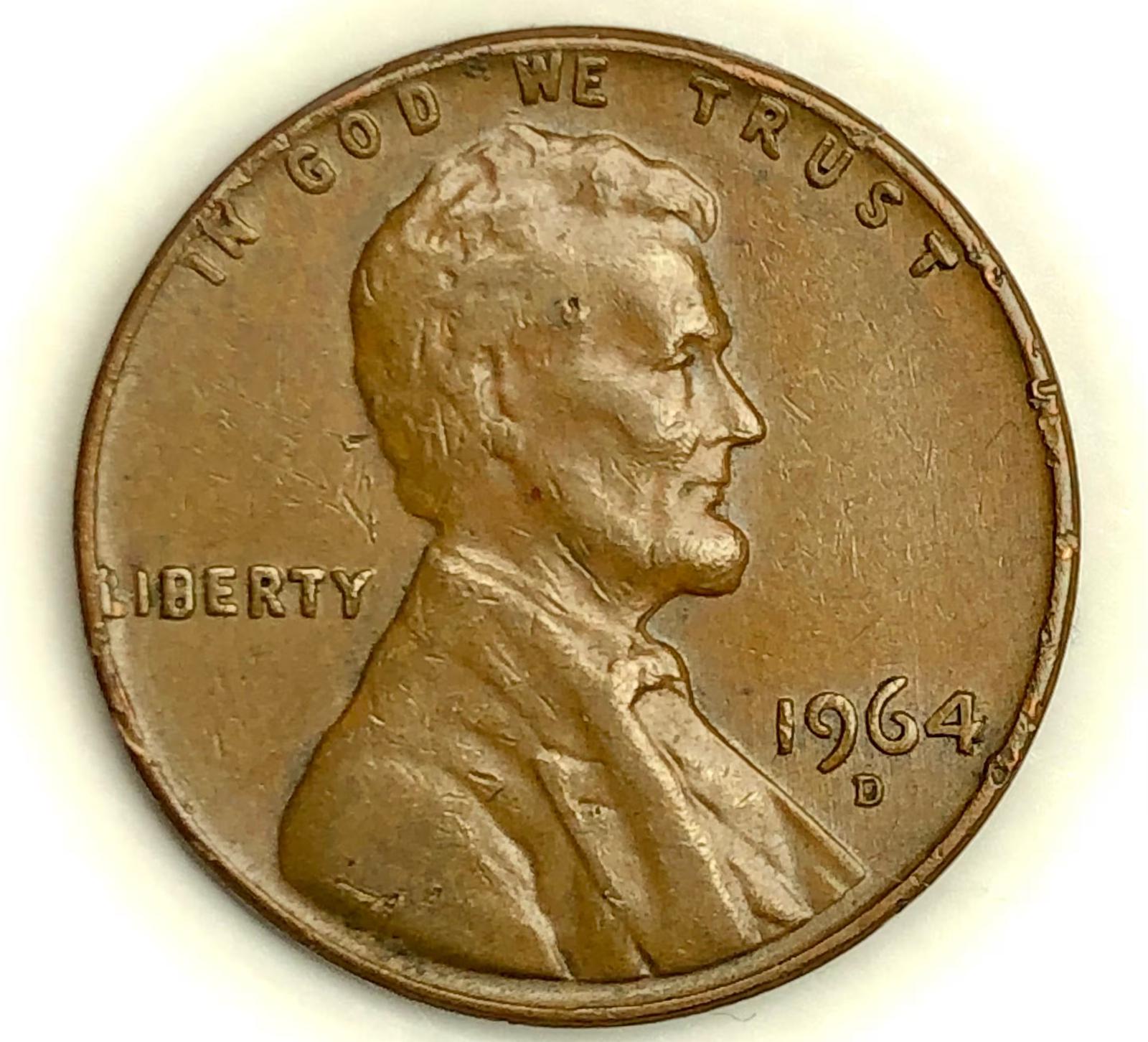 1964 D [DOUBLE DIE] Coins Lincoln Memorial Penny