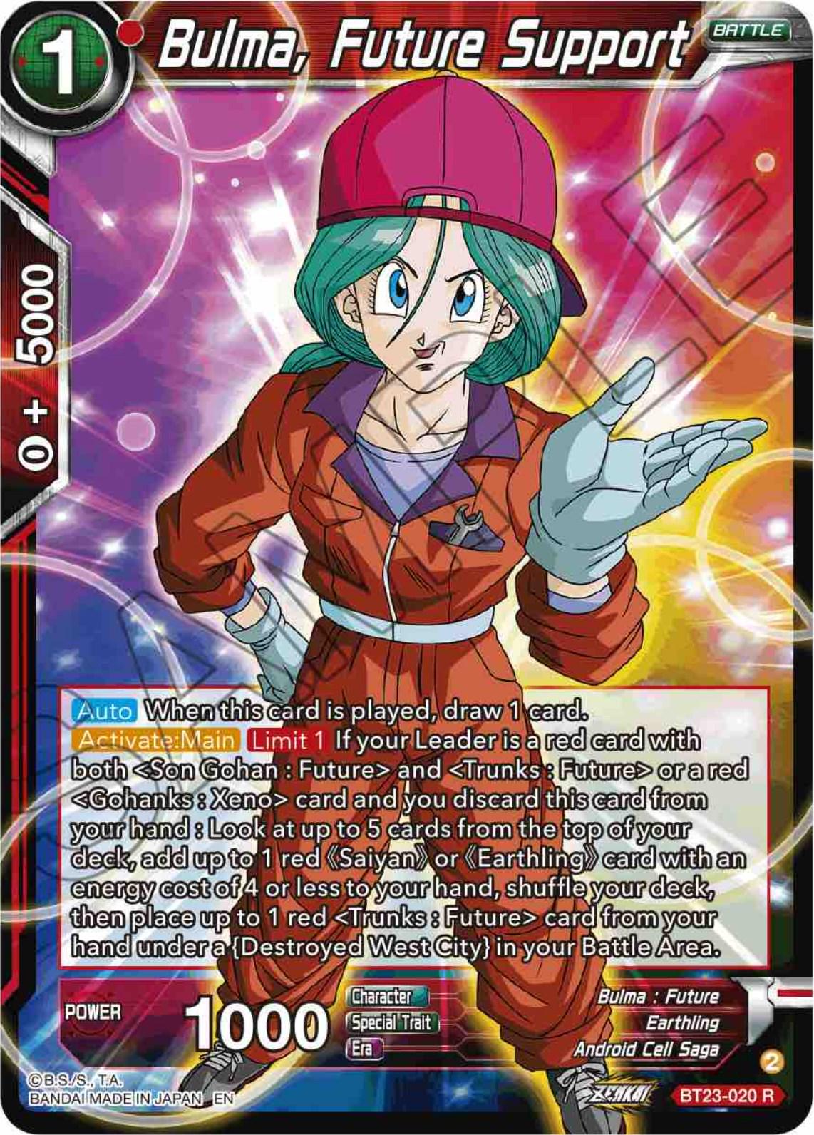 Bulma, Future Support BT23-020 Dragon Ball Super Perfect Combination