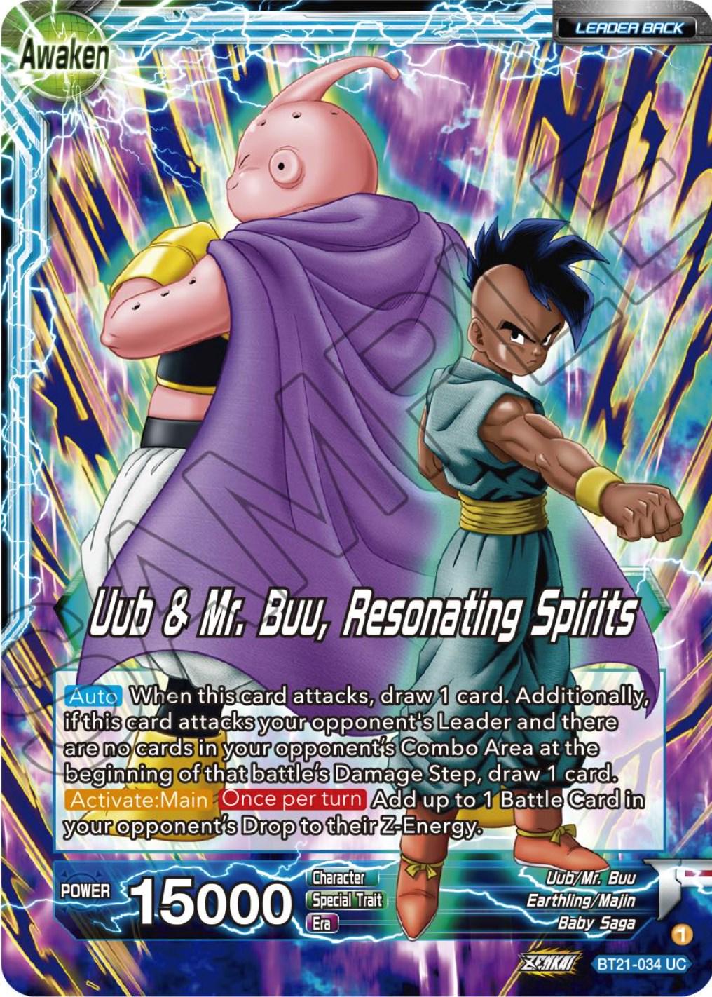 Uub // Uub & Mr. Buu, Resonating Spirits [Foil] BT21-034 Dragon Ball Super Wild Resurgence