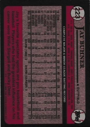 Jay Buhner 223 Prices 1989 Topps Baseball Cards