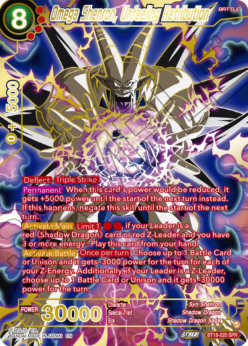 Omega Shenron, Unfeeling Retribution [SPR Foil] BT18-020 Dragon Ball Super Dawn of the Z-Legends