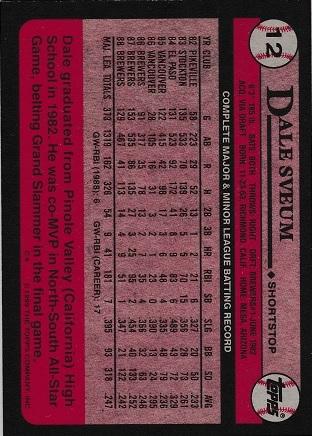 Dale Sveum 12 Prices 1989 Topps Baseball Cards