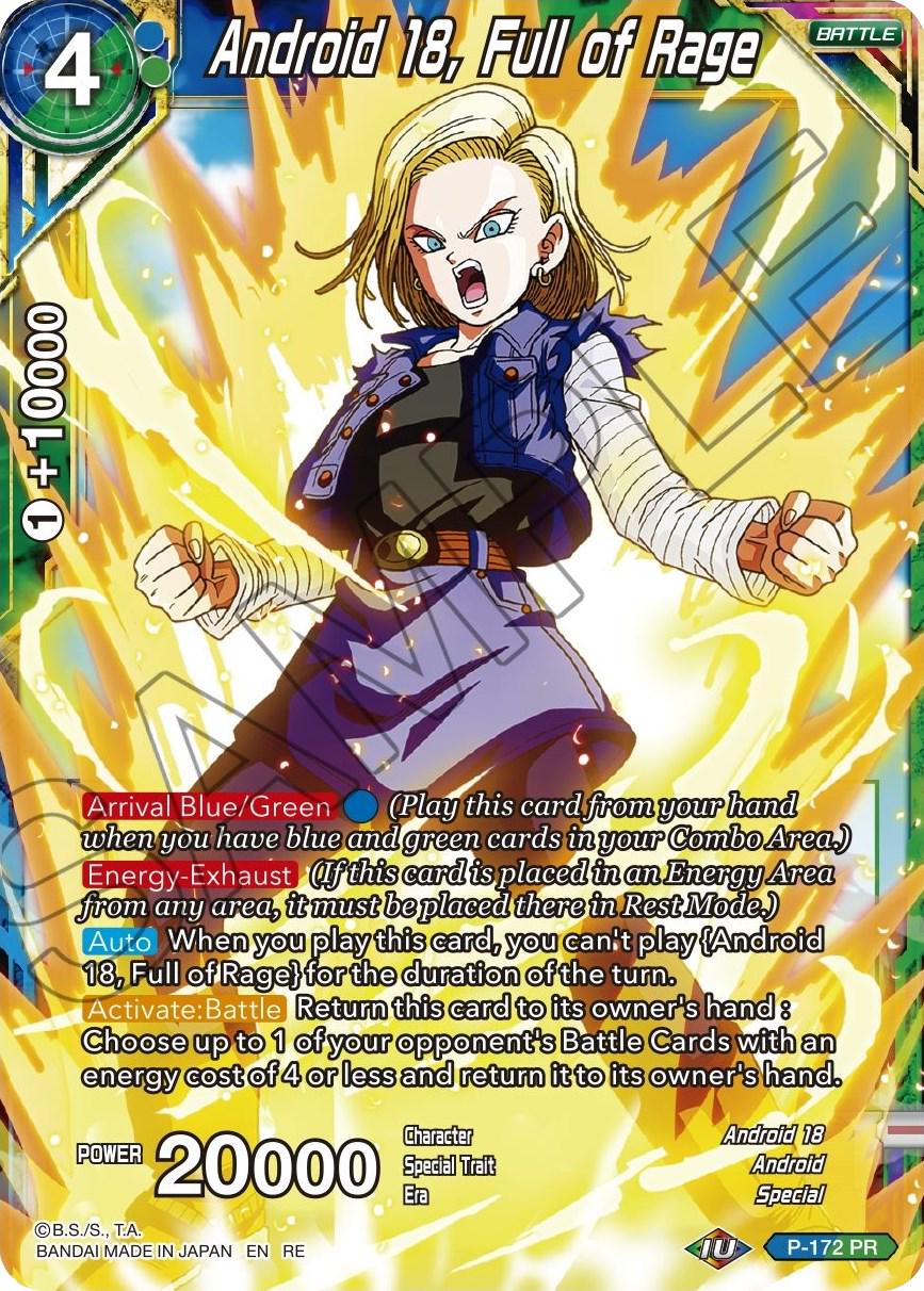 Android 18, Full of Rage P-172 Dragon Ball Super Mythic Booster