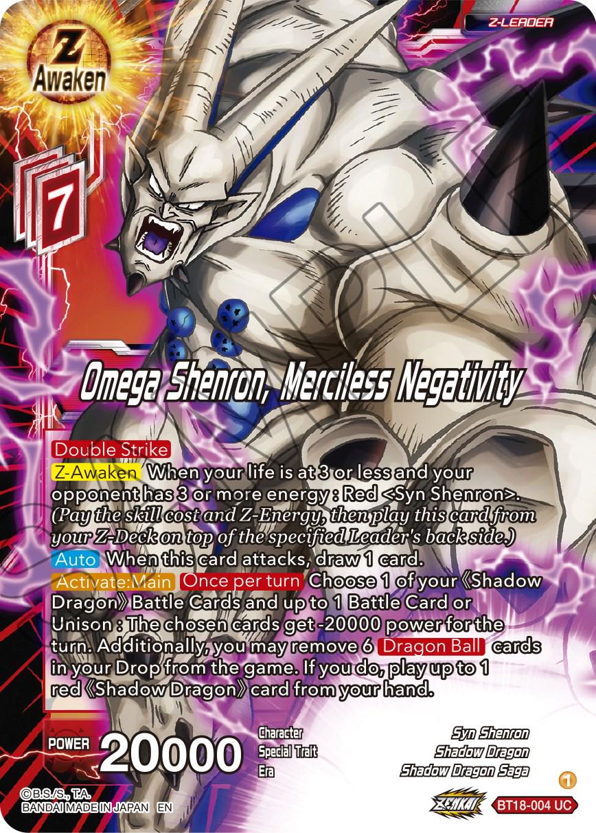 Omega Shenron, Merciless Negativity [Foil] BT18-004 Dragon Ball Super Dawn of the Z-Legends