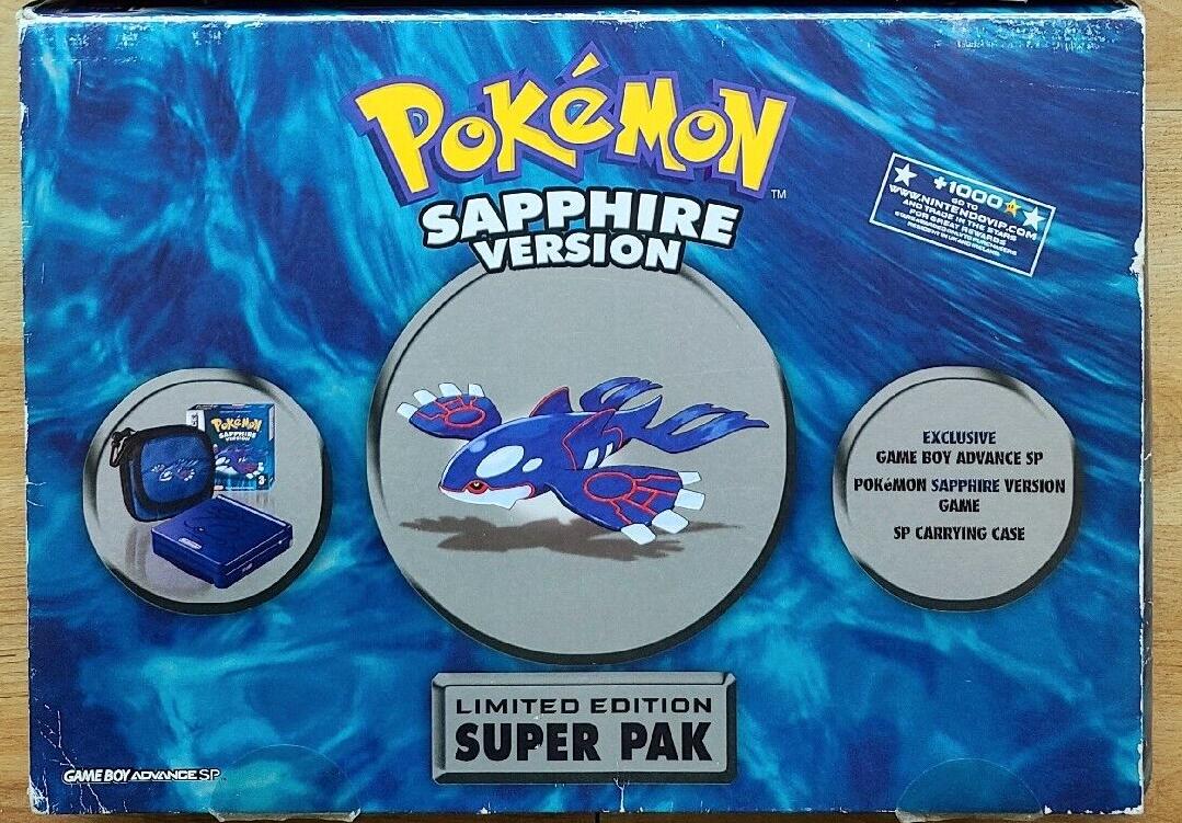 Game Boy Advance SP Pokemon Sapphire Version Limited Edition Super Pak GameBoy Advance