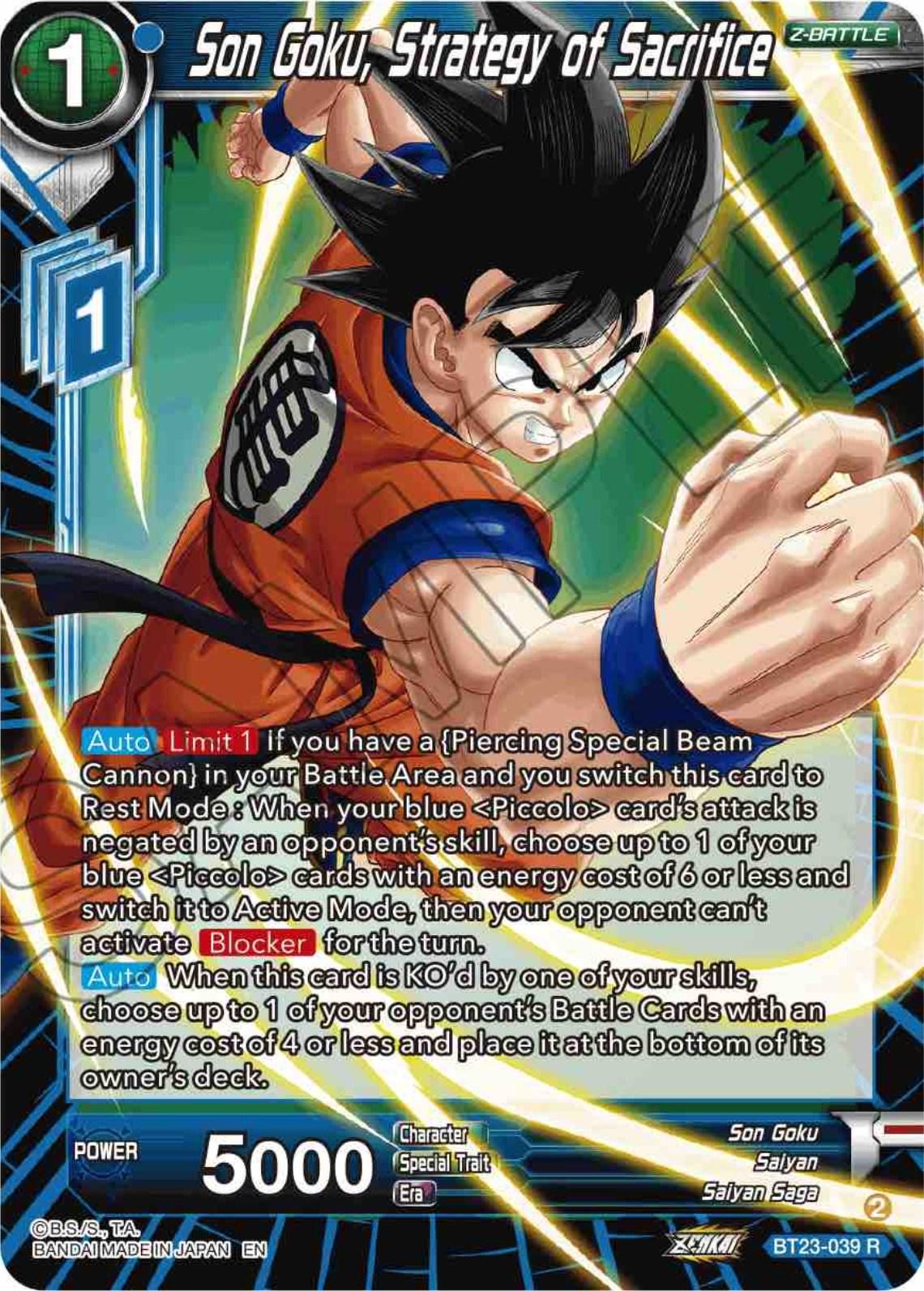 Son Goku, Strategy of Sacrifice [Foil] BT23-039 Dragon Ball Super Perfect Combination