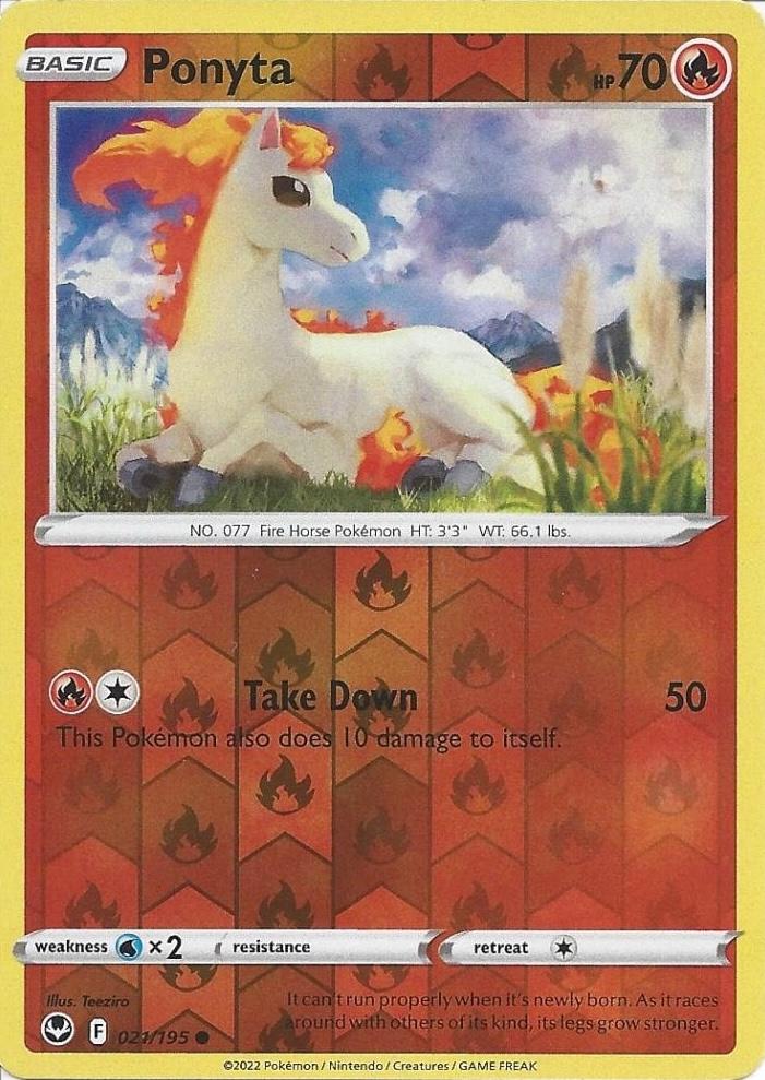 Ponyta [Reverse Holo] #21 Pokemon Silver Tempest