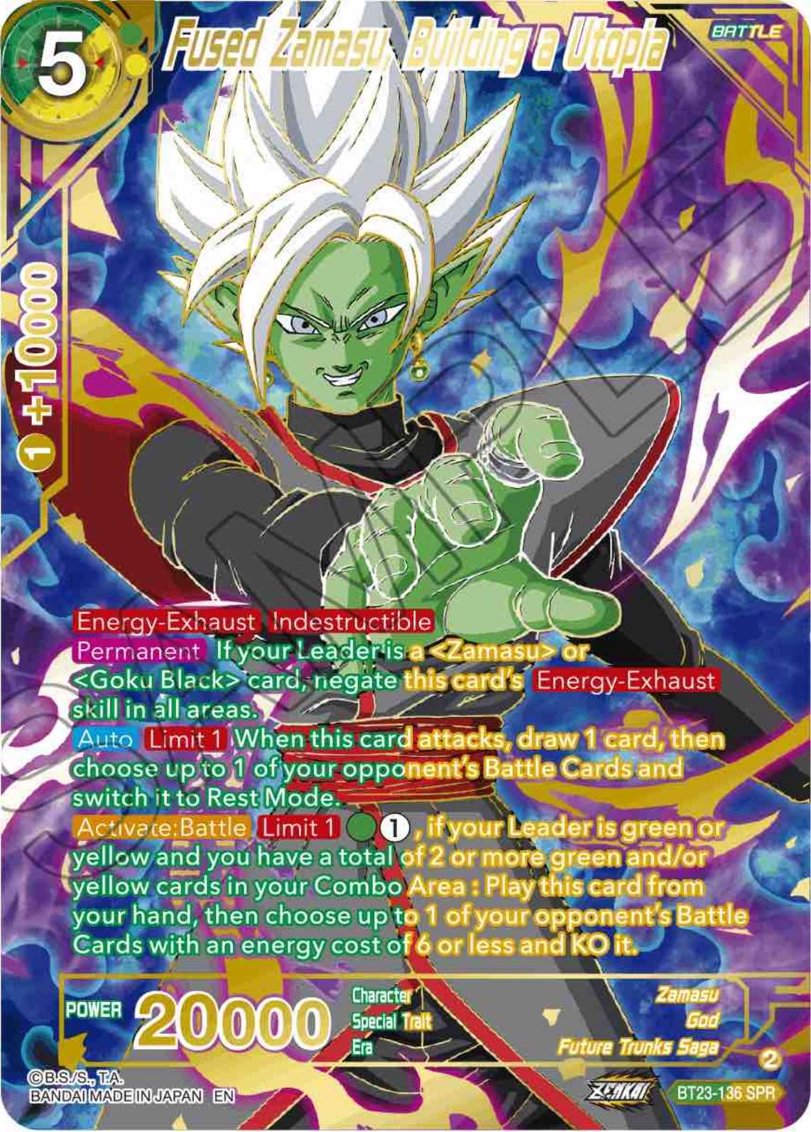 Fused Zamasu, Building a Utopia [SPR] BT23-136 Dragon Ball Super Perfect Combination