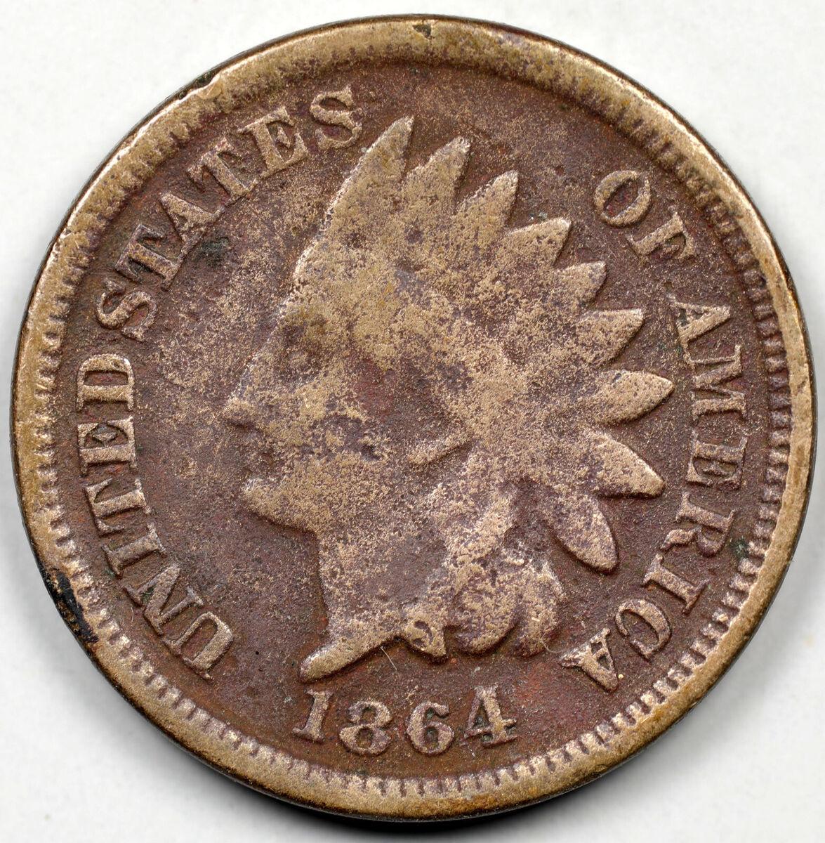 1864 L [DOUBLE DIE] Coins Indian Head Penny