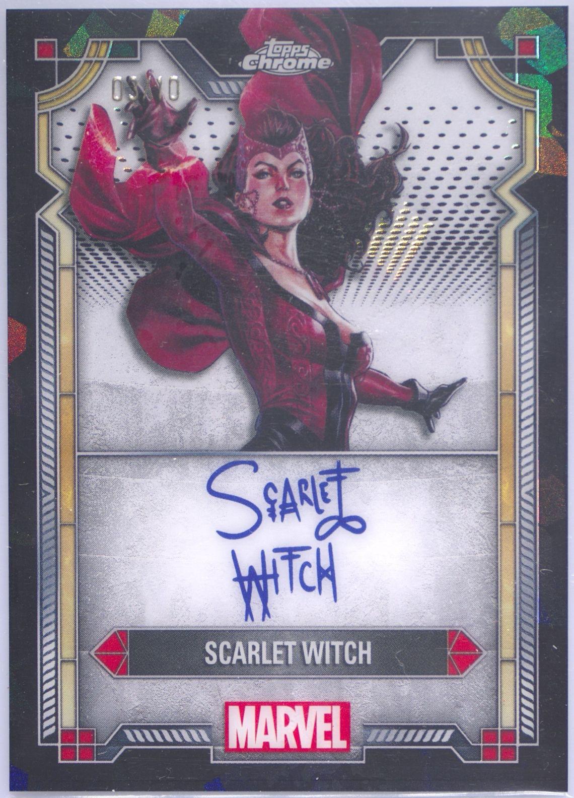 Scarlet Witch [Black Sapphire] #MI-4 Marvel 2024 Topps Chrome Character Autograph