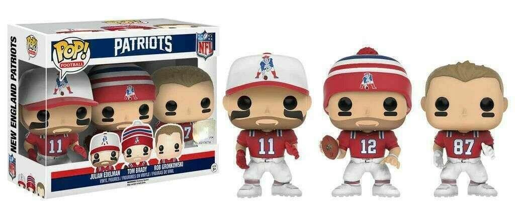 Julian Edelman, Tom Brady, And Rob Gronkowski 3 Pack Funko POP Football