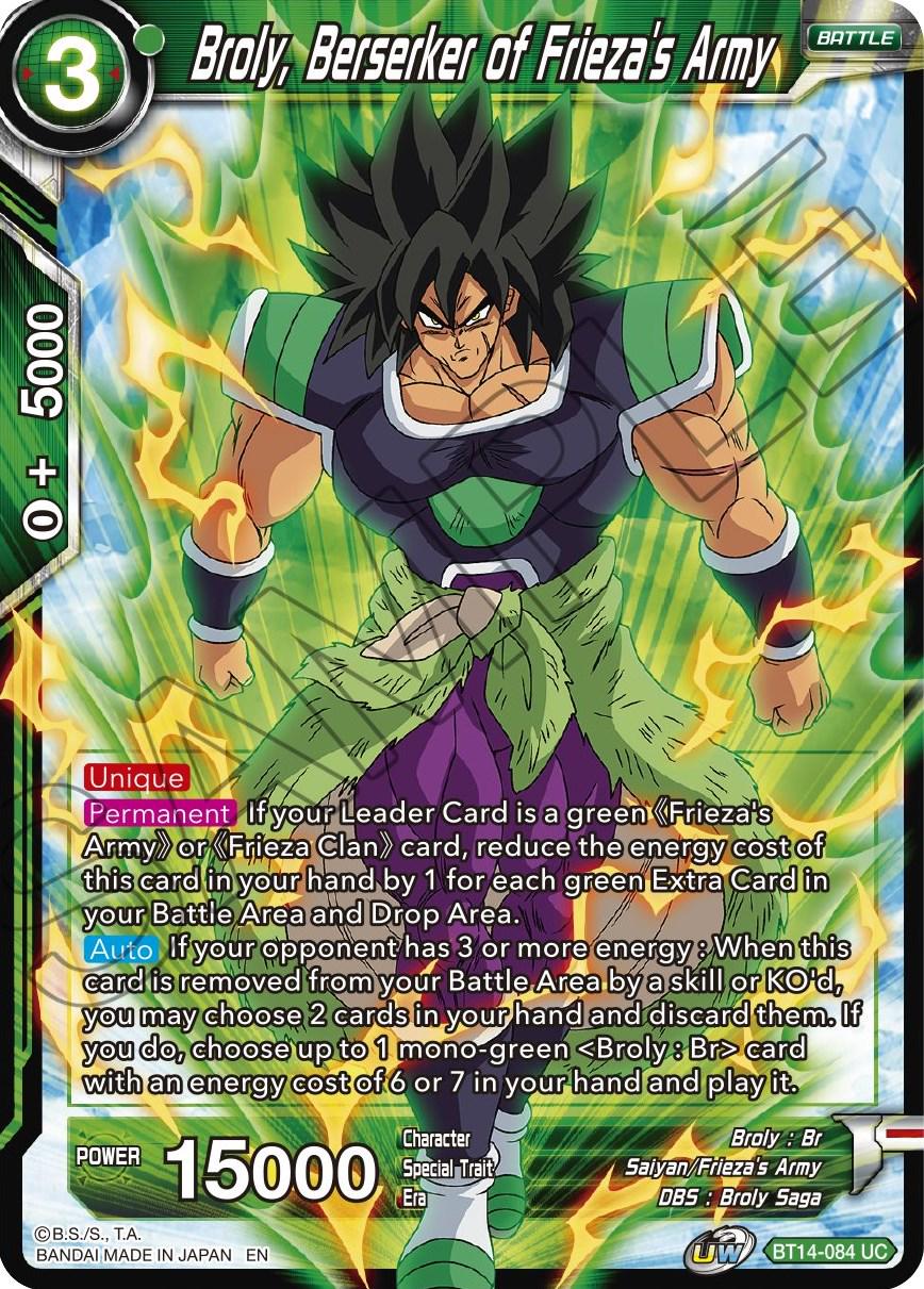 Broly, Berserker of Frieza's Army [Foil] BT14-084 Prices | Dragon Ball ...