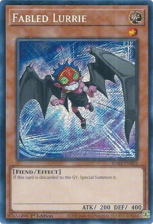 Fabled Lurrie [Quarter Century Secret Rare] RA03-EN003 YuGiOh Quarter Century Bonanza