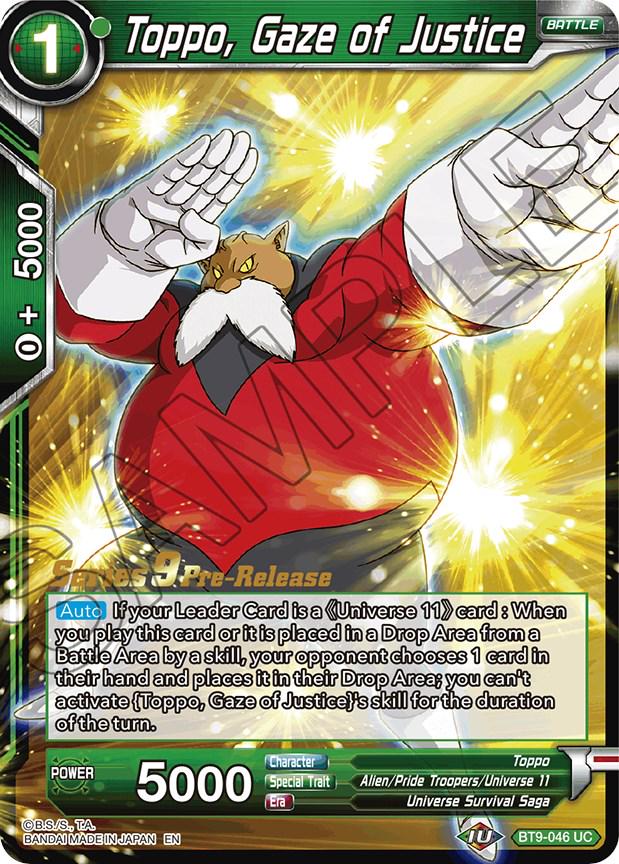 Toppo, Gaze of Justice BT9-046 Dragon Ball Super Universal Onslaught: Pre-Release Promos