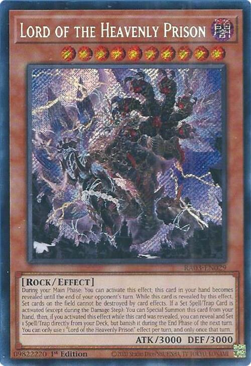 Lord of the Heavenly Prison [Quarter Century Secret Rare] RA03-EN029 YuGiOh Quarter Century Bonanza