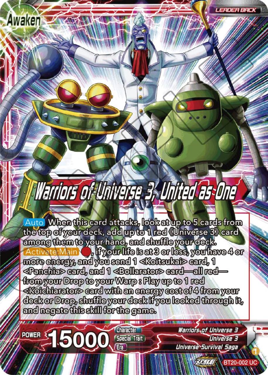 Paparoni // Warriors of Universe 3, United as One [Foil] BT20-002 Dragon Ball Super Power Absorbed