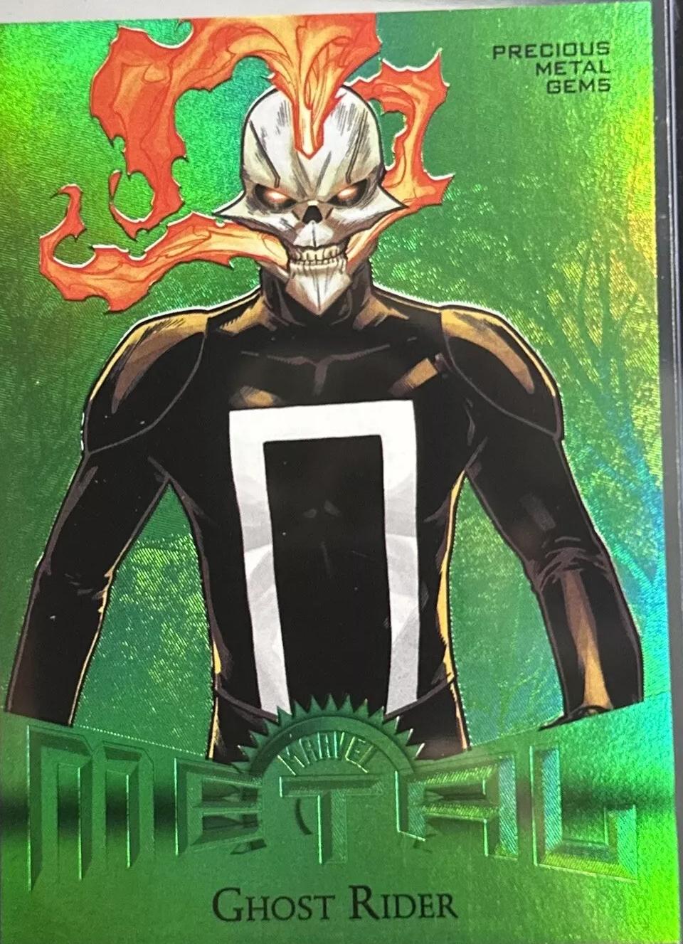 Ghost Rider [Green Precious Metal Gems] #R-27 2024 SkyBox Metal Universe Avengers Retro