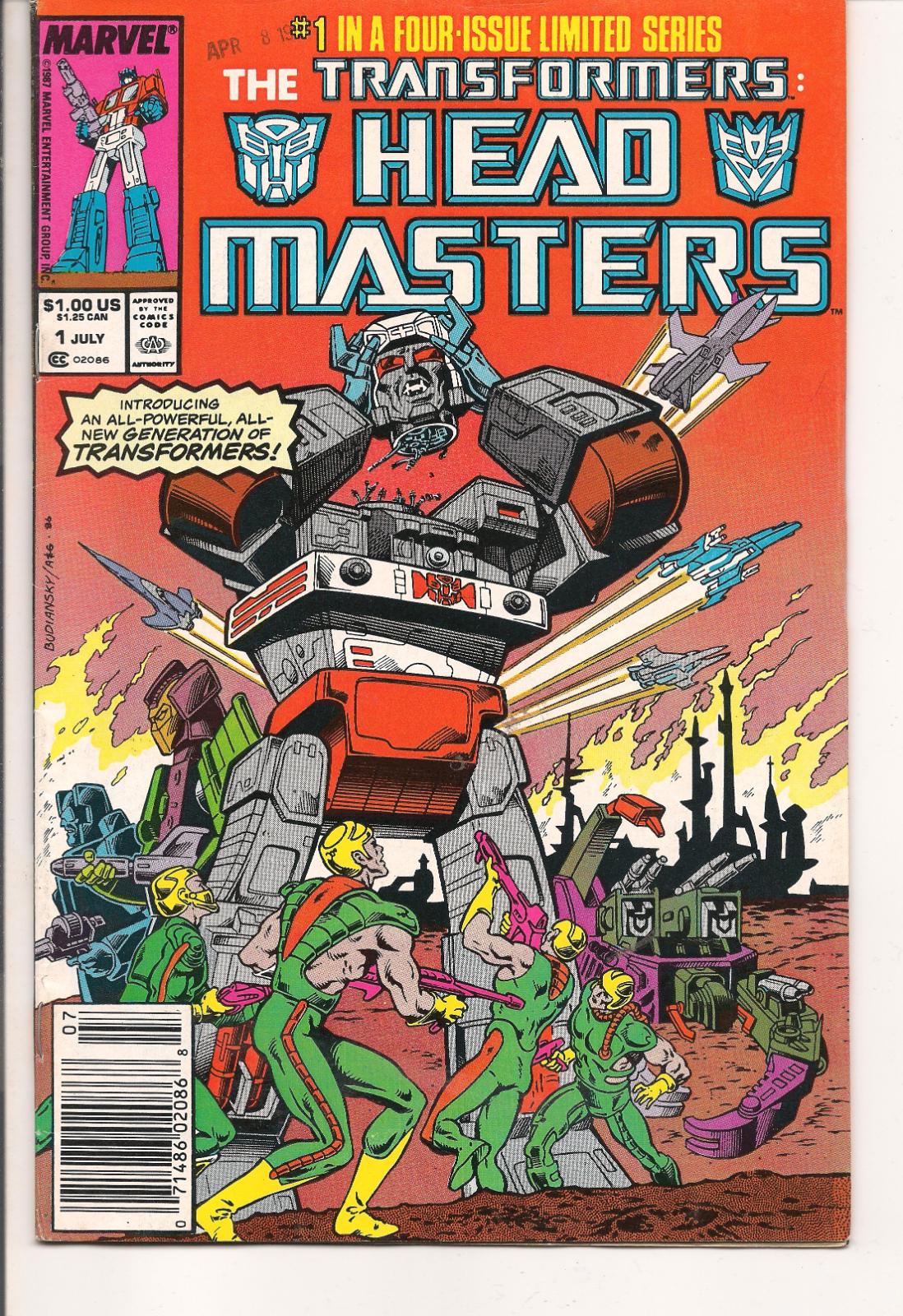 The Transformers: Headmasters [Newsstand] #1 (1987) Comic Books The Transformers: Headmasters