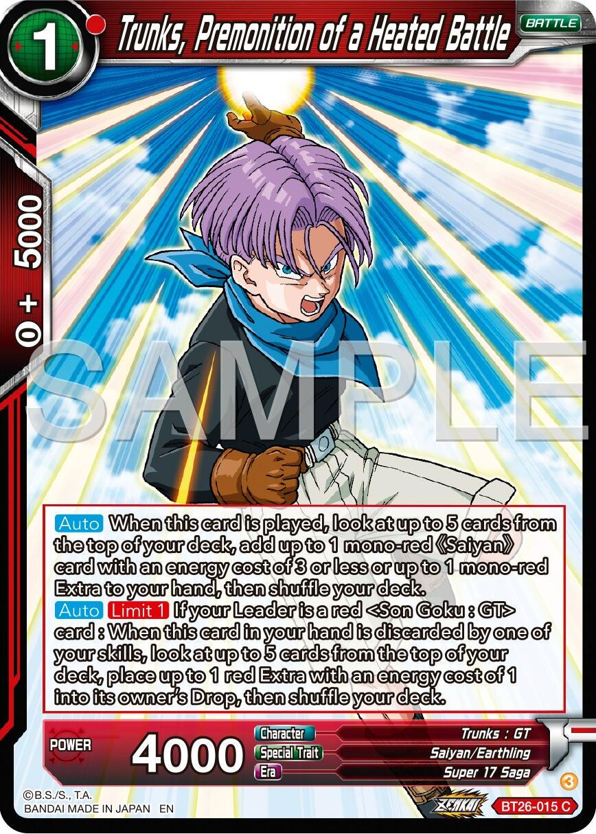 Trunks, Premonition of a Heated Battle BT26-015 Dragon Ball Super Ultimate Advent