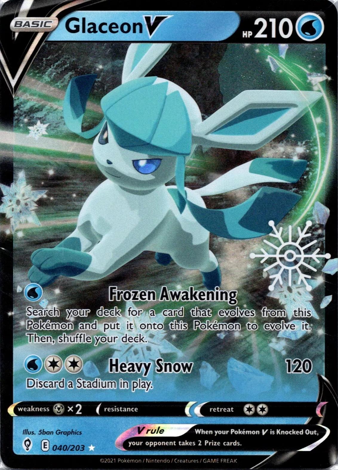 Glaceon V [Snowflake Stamp] #40 Pokemon Evolving Skies