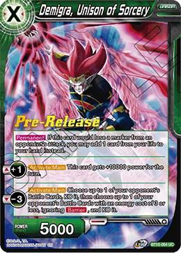 Demigra, Unison of Sorcery BT10-064 Dragon Ball Super Rise of the Unison Warrior: Pre-Release Promos