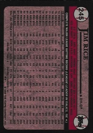 Jim Rice #245 Prices | 1989 Topps | Baseball Cards