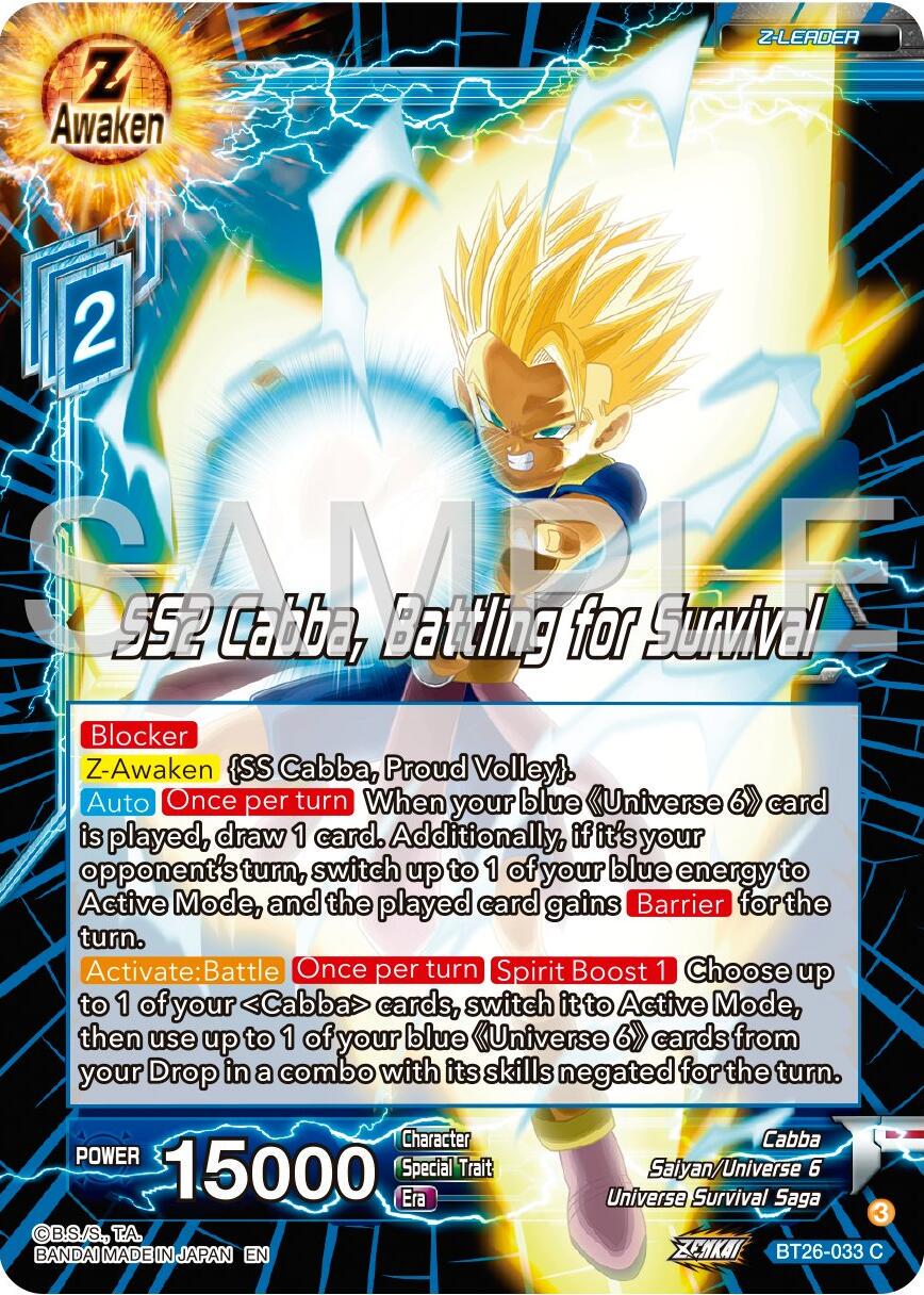 SS2 Cabba, Battling for Survival BT26-033 Dragon Ball Super Ultimate Advent