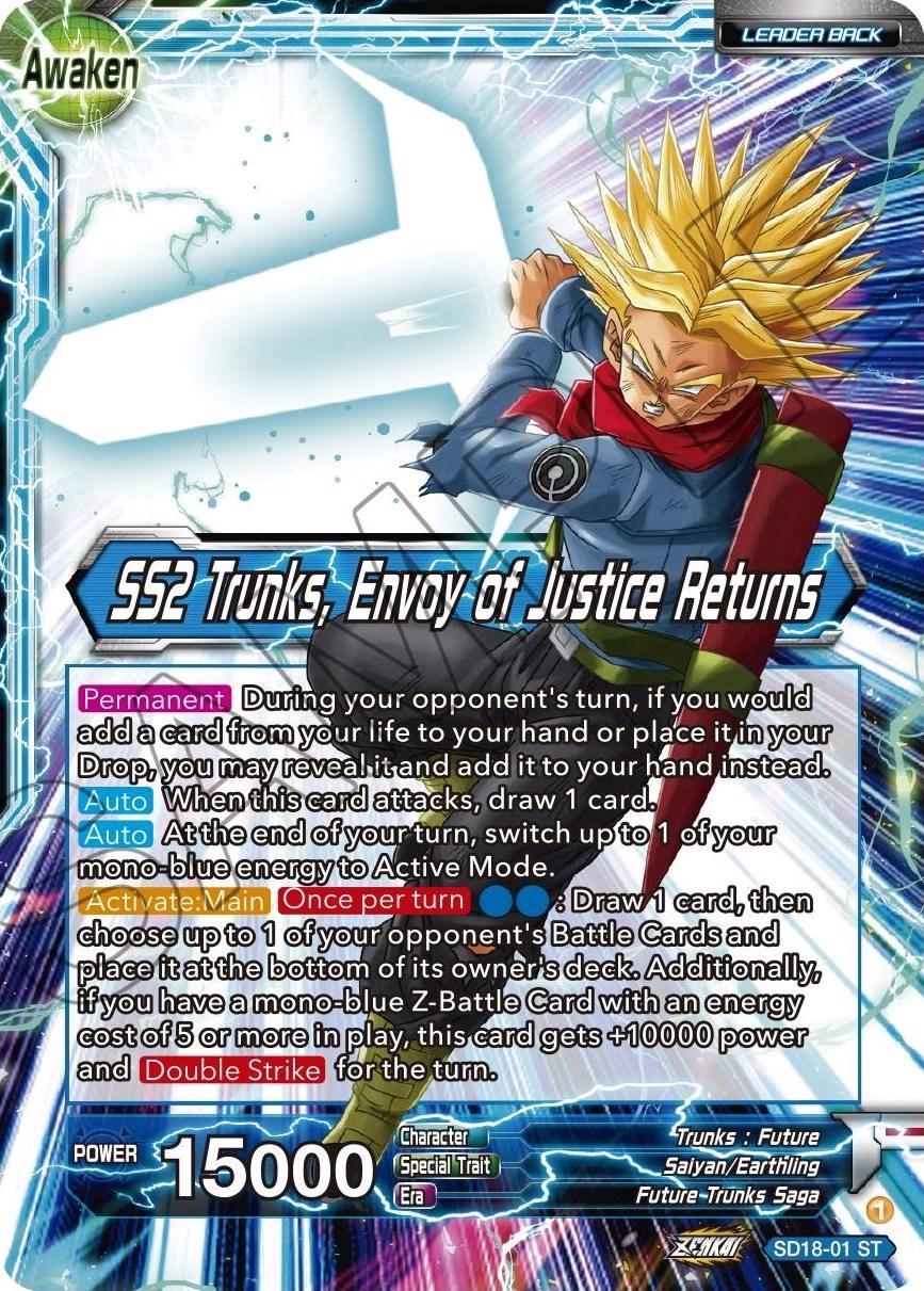 Trunks    Ss2 Trunks, Envoy Of Justice Returns [silver Foil] Sd18-01 