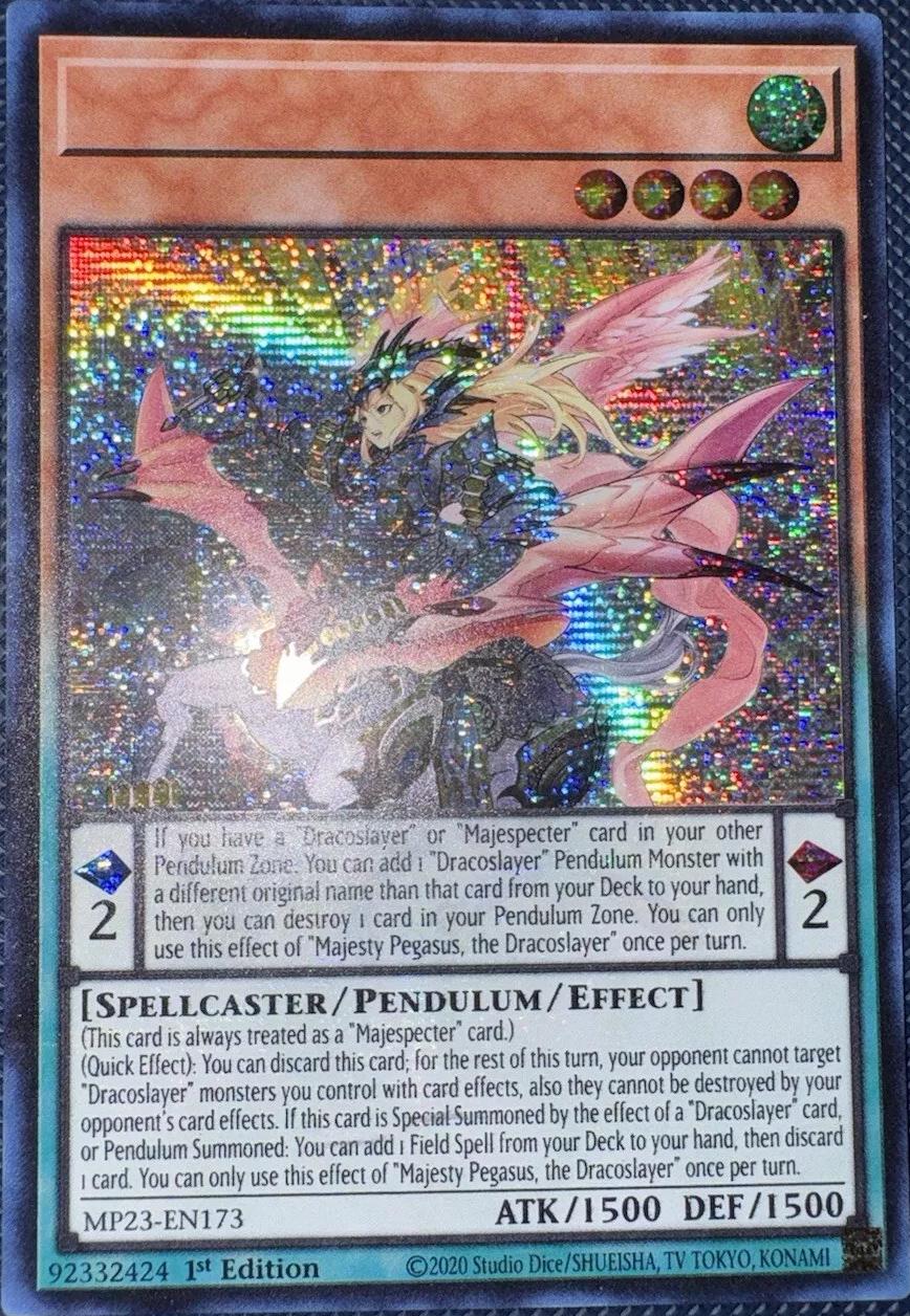 Majesty Pegasus, The Dracoslayer [Misprint] MP23-EN173 YuGiOh 25th Anniversary Tin: Dueling Heroes Mega Pack