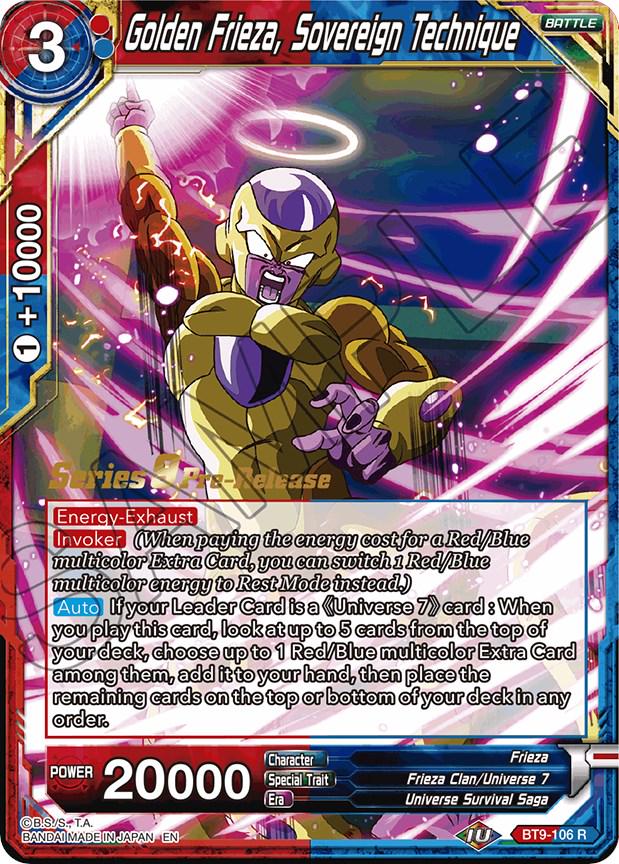 Golden Frieza, Sovereign Technique BT9-106 Dragon Ball Super Universal Onslaught: Pre-Release Promos